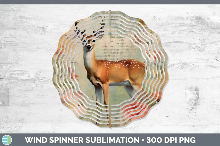 Woodland Animals Deer Wind Spinner Sublimation Spinner Desig