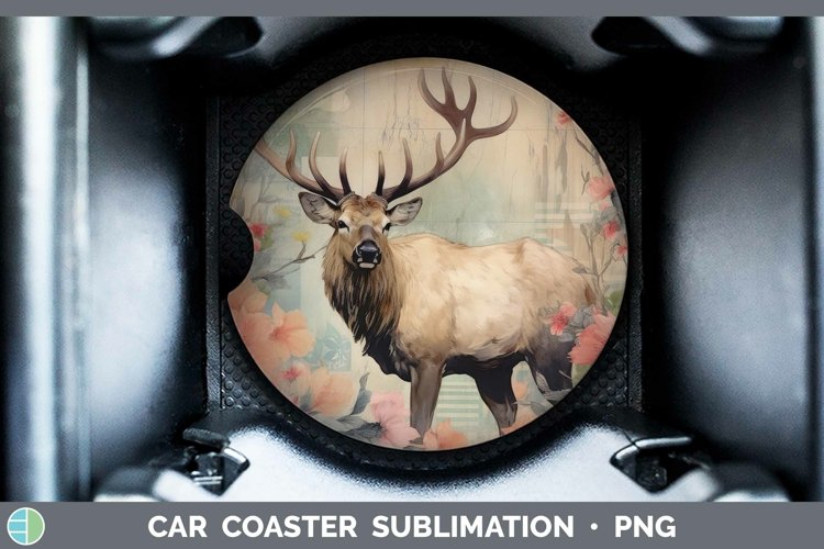 Woodland Animals Elk Car Coaster Sublimation Coaster Designs