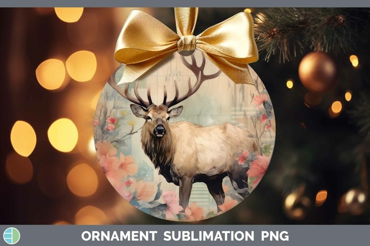 Woodland Animals Elk Ornament Sublimation Bauble Designs