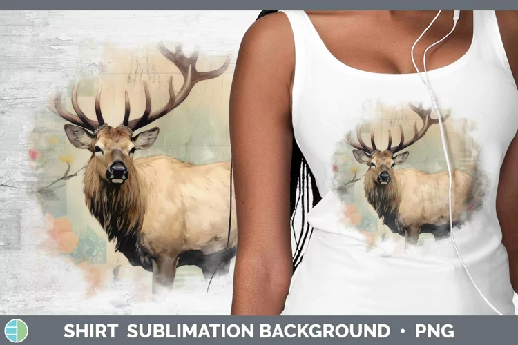 Woodland Animals Elk Shirt Sublimation Sublimation Backgroun