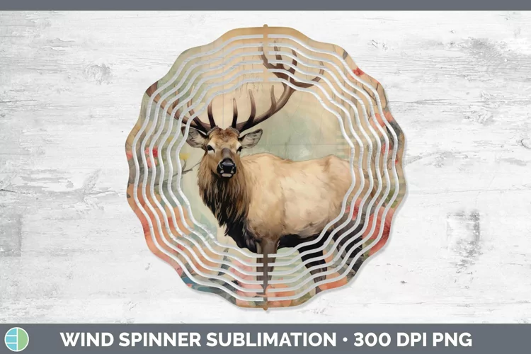 Woodland Animals Elk Wind Spinner Sublimation Spinner Design