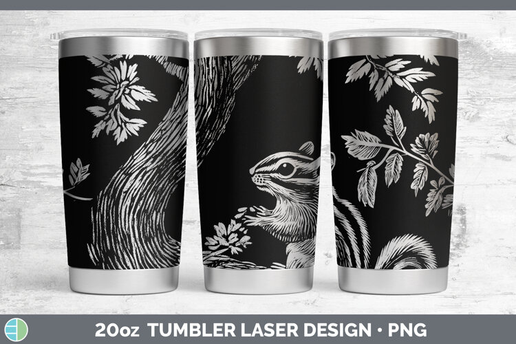 GorgeousWoodland Animals Etch Laser 20oz Tumbler design.