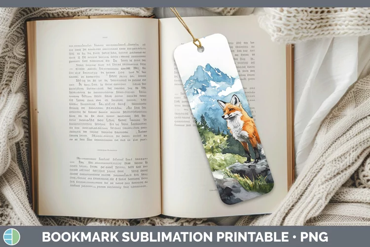 Woodland Animals Fox Bookmark Sublimation Printable Designs