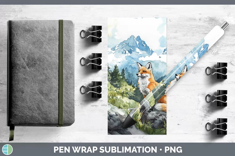 Woodland Animals Fox Pen Wrap Sublimation Pen Designs