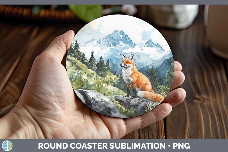 GorgeousWoodland Animals Round Coaster design.