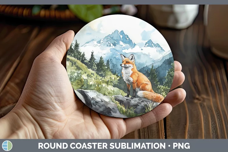 Woodland Animals Fox Round Coaster Sublimation Coaster Desig