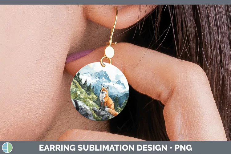 Woodland Animals Fox Round Earrings Sublimation Earrings Des