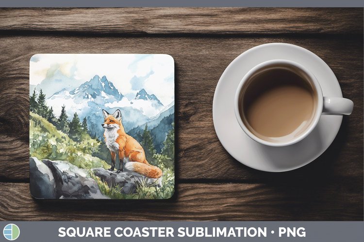 Woodland Animals Fox Square Coaster Sublimation Coaster Desi