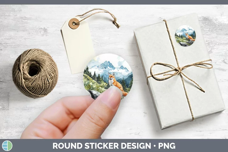 Woodland Animals Fox Stickers | Round Labels Designs