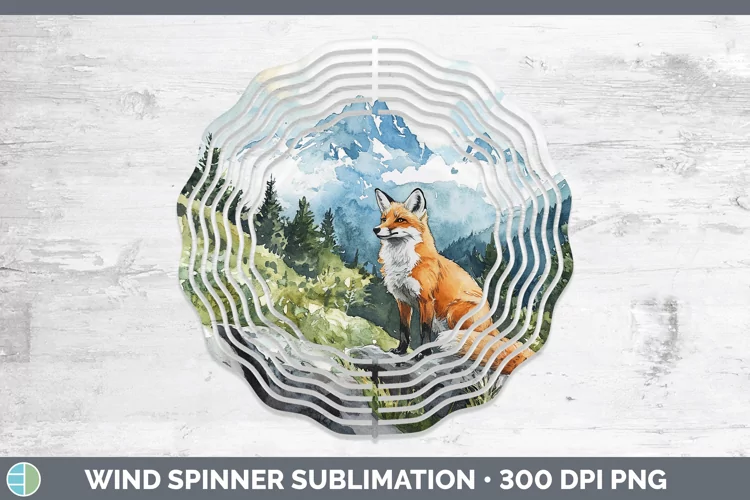 Woodland Animals Fox Wind Spinner Sublimation Spinner Design