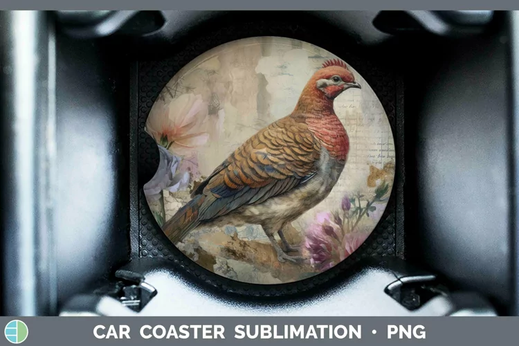Woodland Animals Grouse Car Coaster Sublimation Coaster Desi