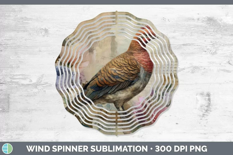 Woodland Animals Grouse Wind Spinner Sublimation Spinner Des