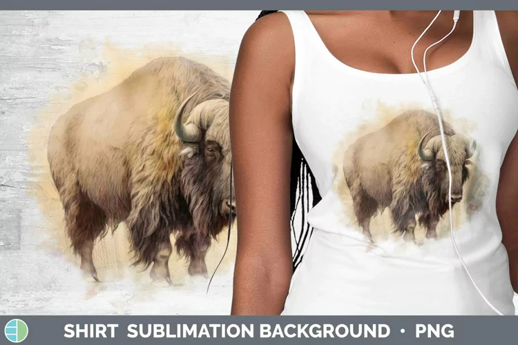 Woodland Animals Musk Ox Shirt Sublimation Sublimation Backg