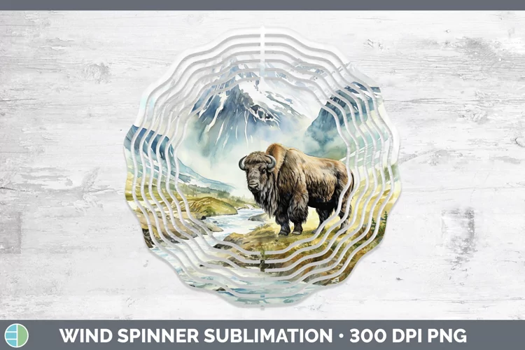 Woodland Animals Musk Ox Wind Spinner Sublimation Spinner De
