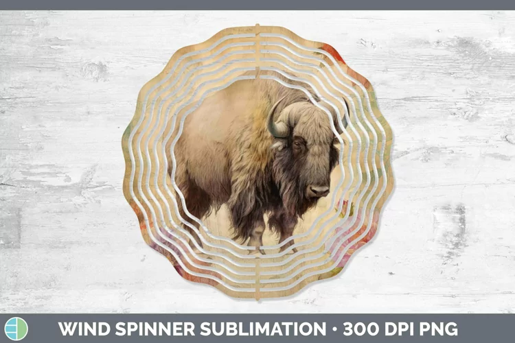 Woodland Animals Musk Ox Wind Spinner Sublimation Spinner De
