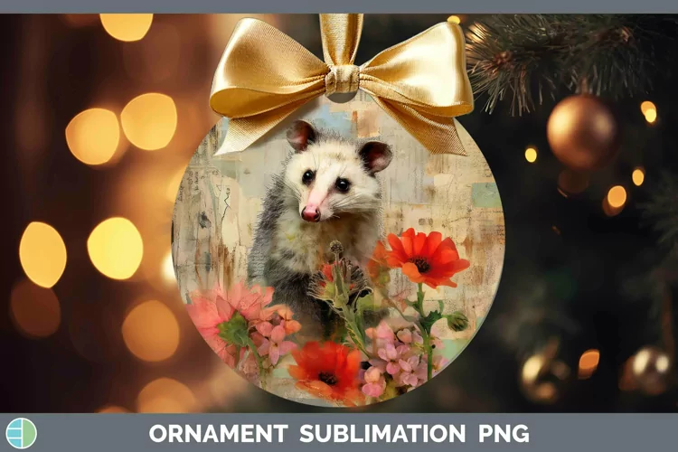 Woodland Animals Opossum Ornament Sublimation Bauble Designs
