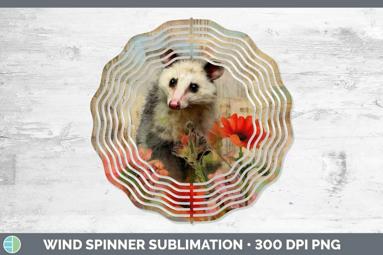 Woodland Animals Opossum Wind Spinner Sublimation Spinner De
