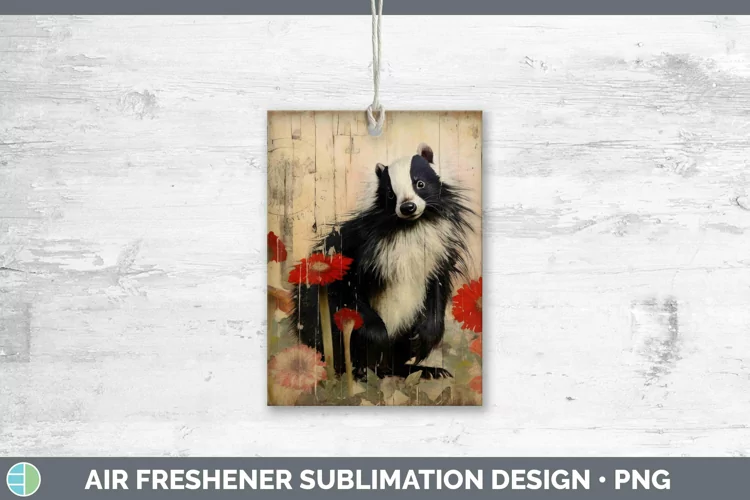 Woodland Animals Skunk Air Freshener Sublimation Car Freshen