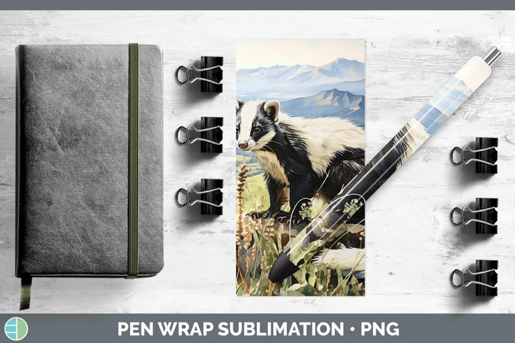 Woodland Animals Skunk Pen Wrap Sublimation Pen Designs