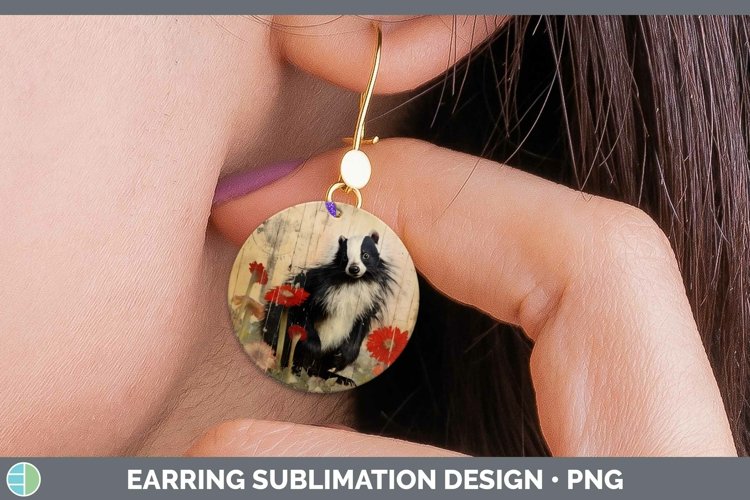 GorgeousWoodland Animals Round Earrings design.
