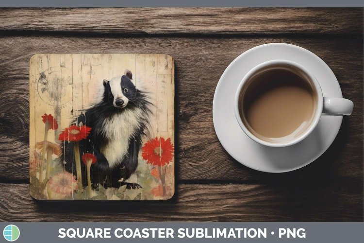 GorgeousWoodland Animals Square Coaster design.