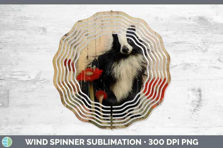 Woodland Animals Skunk Wind Spinner Sublimation Spinner Desi