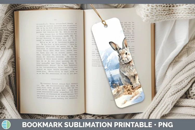 Woodland Animals Snowshoe Hare Bookmark Sublimation Printabl