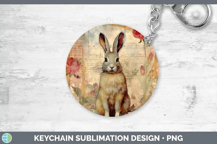 Woodland Animals Snowshoe Hare Keychain Sublimation Keyring