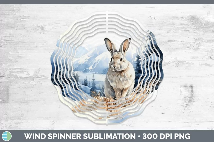 Woodland Animals Snowshoe Hare Wind Spinner Sublimation Spin