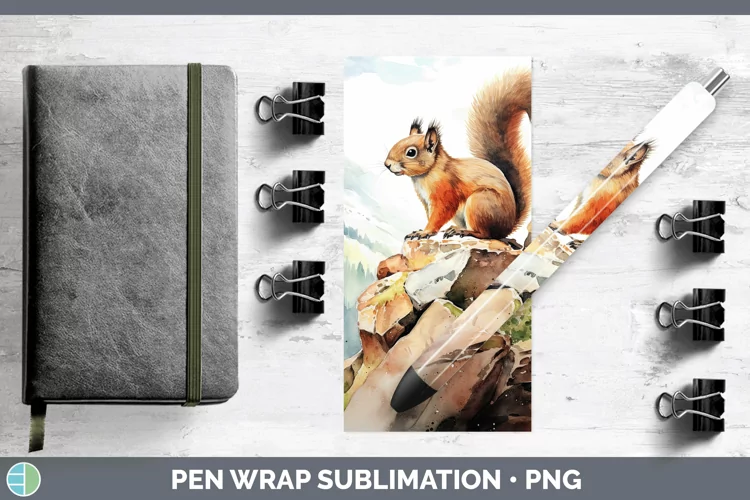 Woodland Animals Squirrel Pen Wrap Sublimation Pen Designs