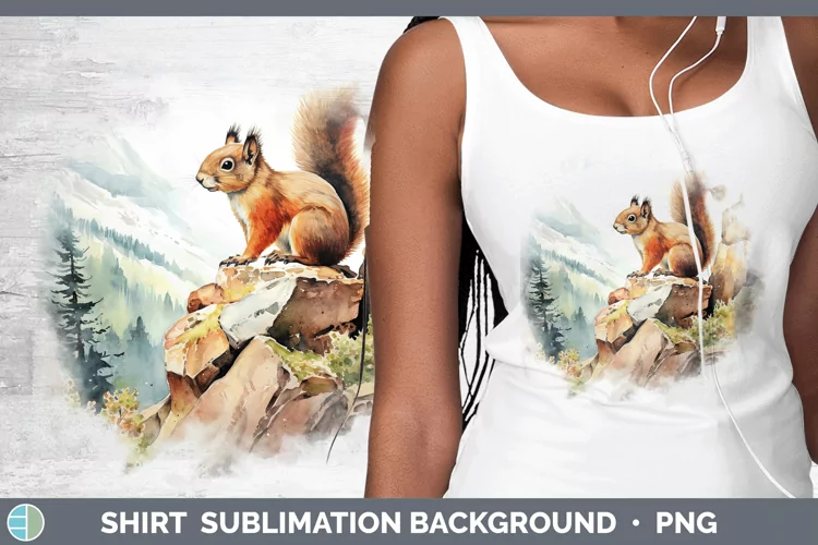 Woodland Animals Squirrel Shirt Sublimation Sublimation Back