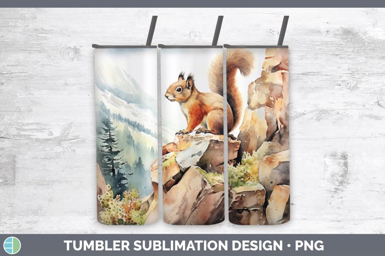 Woodland Animals Squirrel Tumbler Sublimation 20 oz Skinny T