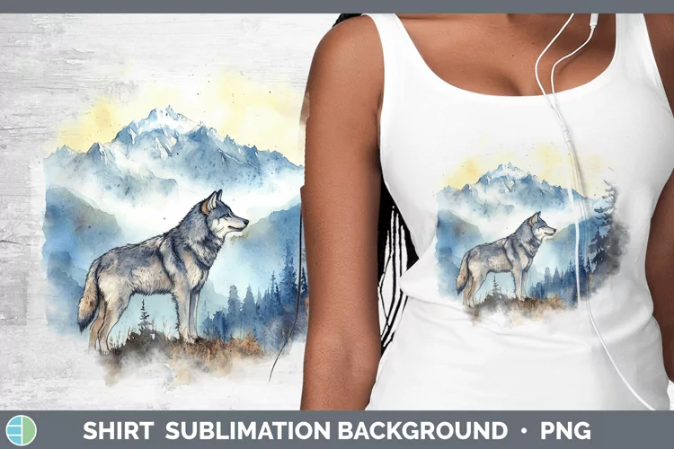 Woodland Animals Wolf Shirt Sublimation Sublimation Backgrou
