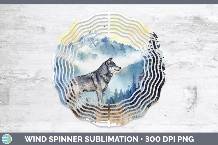 Woodland Animals Wolf Wind Spinner Sublimation Spinner Desig