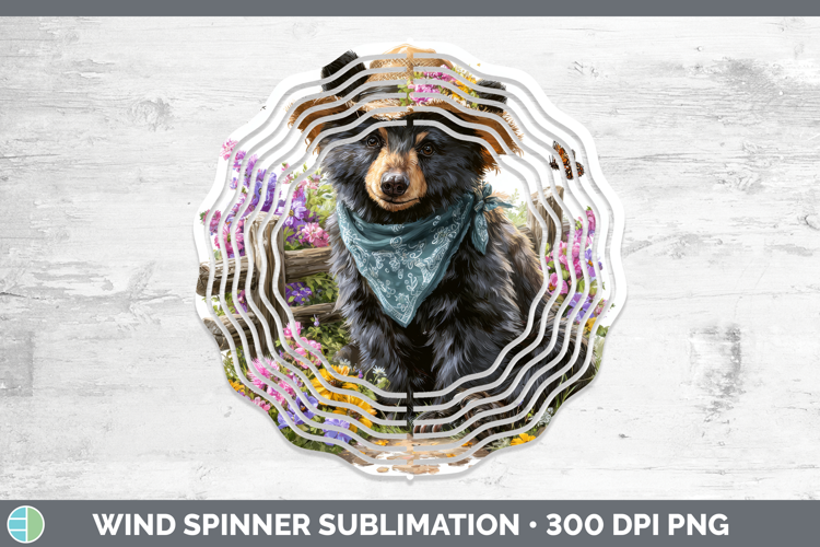 Black Bear Wind Spinner Woodland Bandana Summer Sublimation