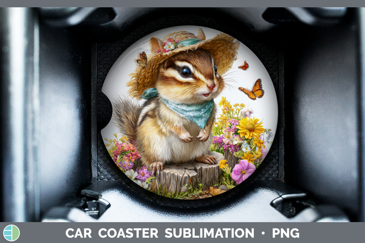 Chipmunk Car Coaster Woodland Bandana Summer Sublimation De