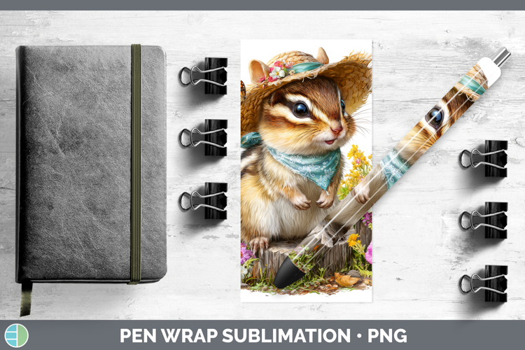 Chipmunk Pen Wrap Woodland Bandana Summer Sublimation Pen De
