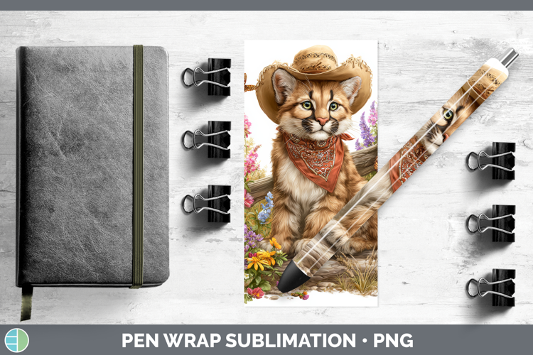 Cougar Pen Wrap Woodland Bandana Summer Sublimation Pen Desi