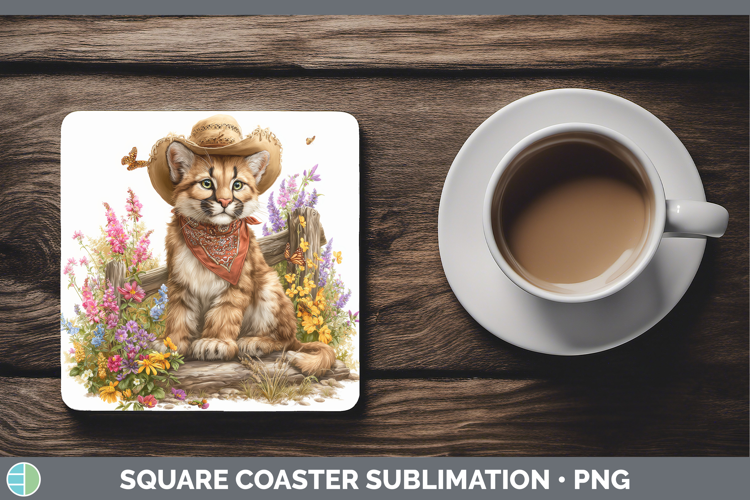 Cougar Square Coaster Woodland Bandana Summer Sublimation Co