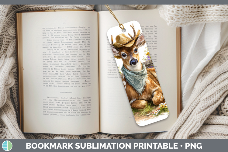Deer Bookmark Woodland Bandana Summer Sublimation Printable