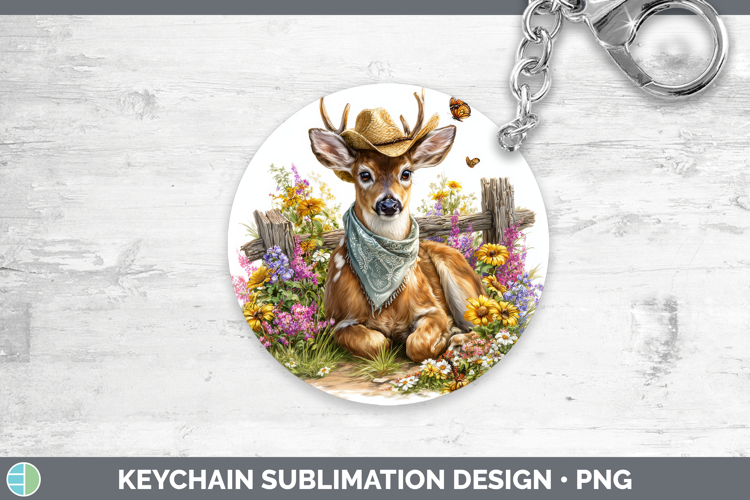 Deer Keychain Woodland Bandana Summer Sublimation Keyring De