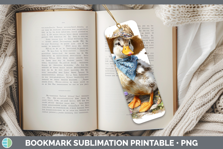 Duck Bookmark Woodland Bandana Summer Sublimation Printable