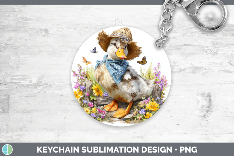 Duck Keychain Woodland Bandana Summer Sublimation Keyring De