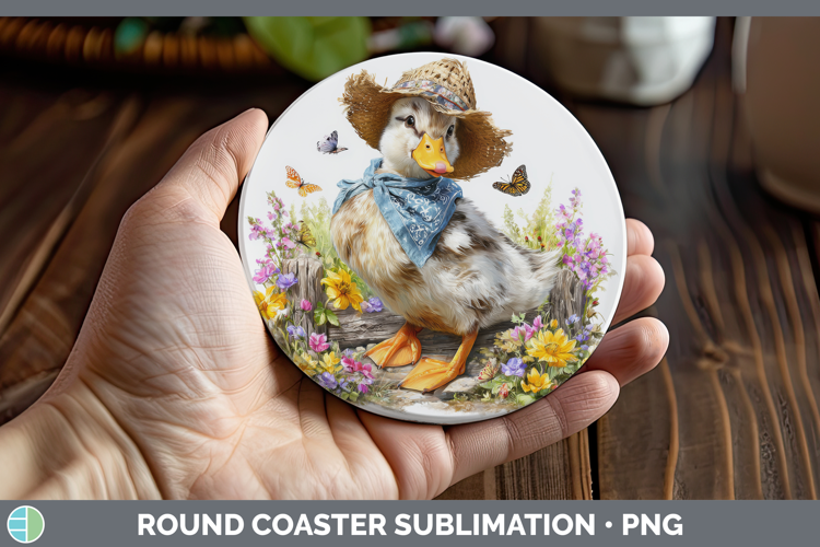 Duck Round Coaster Woodland Bandana Summer Sublimation Coast