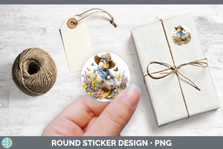 Woodland Bandana Summer Duck Stickers | Round Labels Designs