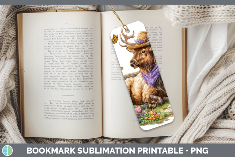 Elk Bookmark Woodland Bandana Summer Sublimation Printable D