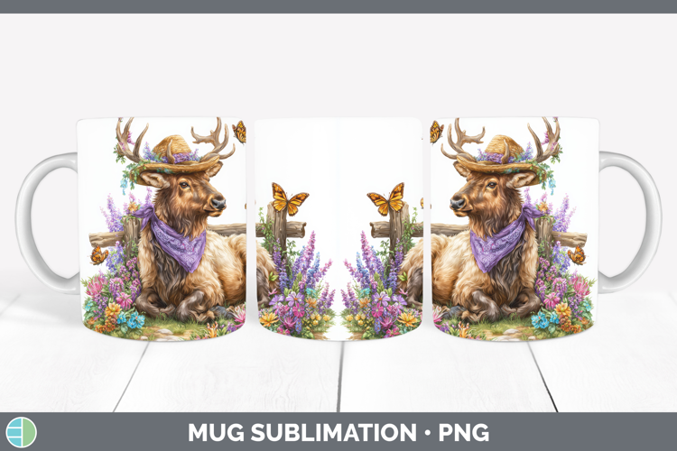 Elk Mug Wrap Woodland Bandana Summer Sublimation Coffee Cup