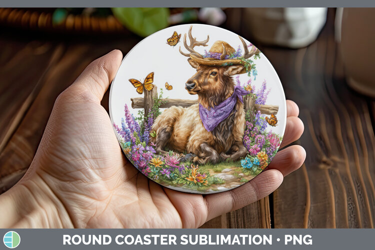 GorgeousWoodland Bandana Summer Round Coaster design.