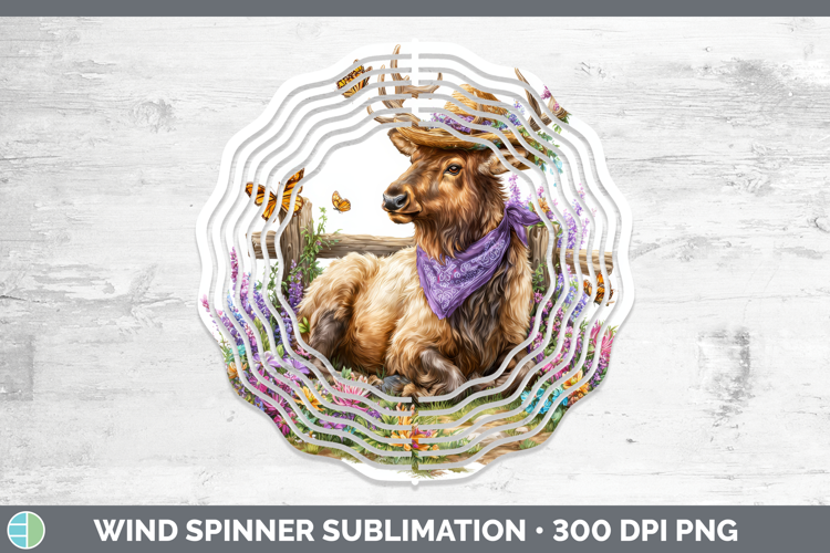 Elk Wind Spinner Woodland Bandana Summer Sublimation Spinner
