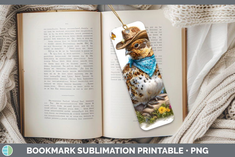 Grouse Bookmark Woodland Bandana Summer Sublimation Printabl